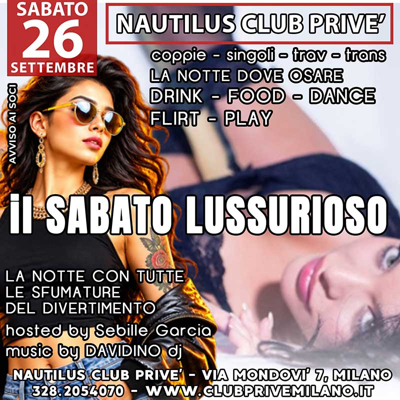 SABATO COPPIE CLUB PRIVE MILANO TRANS TRAV